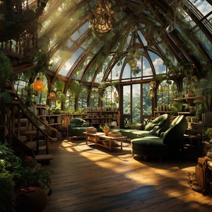 Herbal Haven&quot; Vtuber Background : Cozy Lofi Ambience. Enhance Zoom Fantasy Streams with enchanting Herbalist Plant Room overlay loop