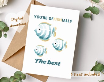 You're offishially the best Printable funny affrimation card,Anniversary card humor,cute Supportive Friend Card,pastel motivational card