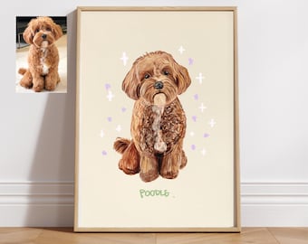 Portrait d'animal de compagnie personnalisé : aquarelle dessinée à la main (téléchargement numérique)