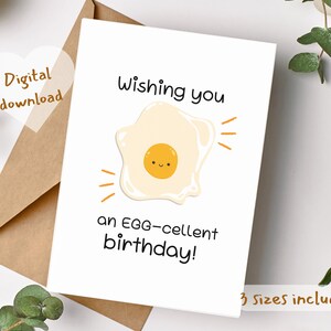 Printable wünscht Ihnen ein Ei-cellent Geburtstagskarte,Geburtstag Digitale Karte,ästhetische Pastell Geburtstagskarte,lustige Humor Geburtstagskarte Freund