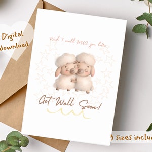 Deseo imprimible podría abrazarte mejor Tarjeta de recuperación pronto, tarjeta de recuperación imprimible, descarga instantánea, tarjeta de recuperación pastel pastel, tarjeta de bienestar