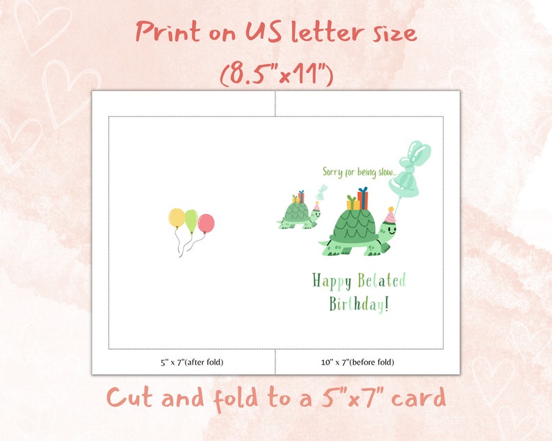 Printable Happy Belated Birthday Card,funny Lated Birthday Digital ...