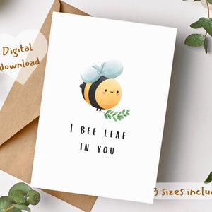 Soy hoja de abeja en ti Tarjeta de apoyo divertida IMPRIMIBLE, Tarjeta de aliento, Tarjeta de tiempos difíciles, Tarjeta de amigo de apoyo, tarjeta de felicitación, tarjeta motivacional