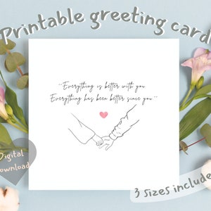 Alles is beter met jou. Alles is beter geweest sinds je romantische jubileumkaart, vriendin, vriend, vrouw, man