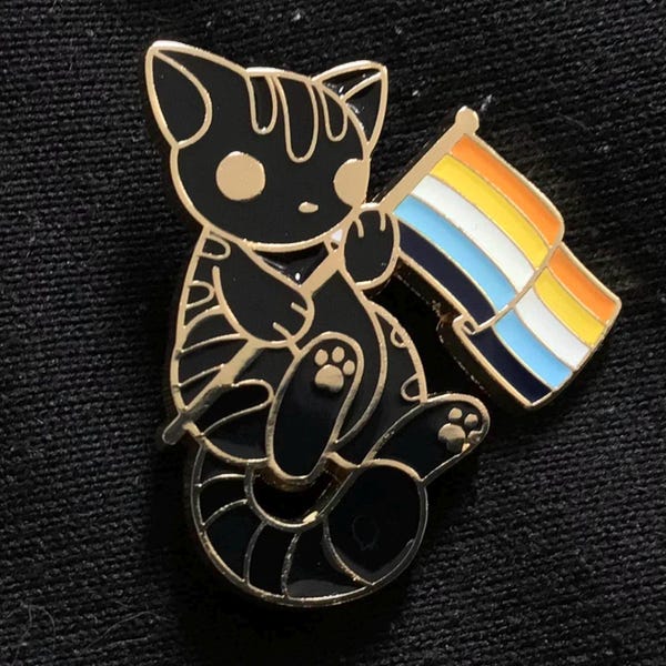 Pin esmaltado de gatito del orgullo aroace