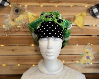 St. Patrick's Day Shamrock Bouffant Scrub Hat: Women's Surgical Hat