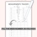 Printable Body Measurements Tracker - Etsy