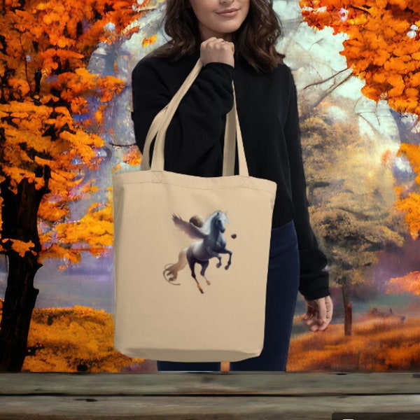 Bolsa de Compras con Caballo Elegante - Tote Bag para compras, útil para el hogar eco-sostenible
