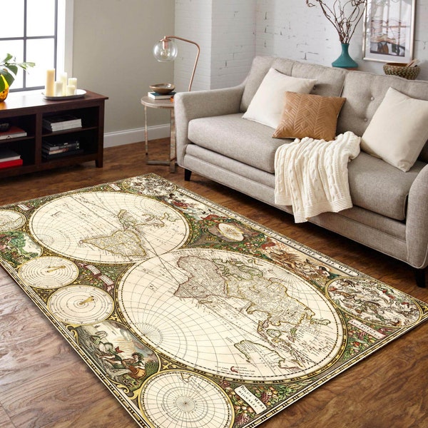 Wall Rug Maps World Map Rug - Etsy