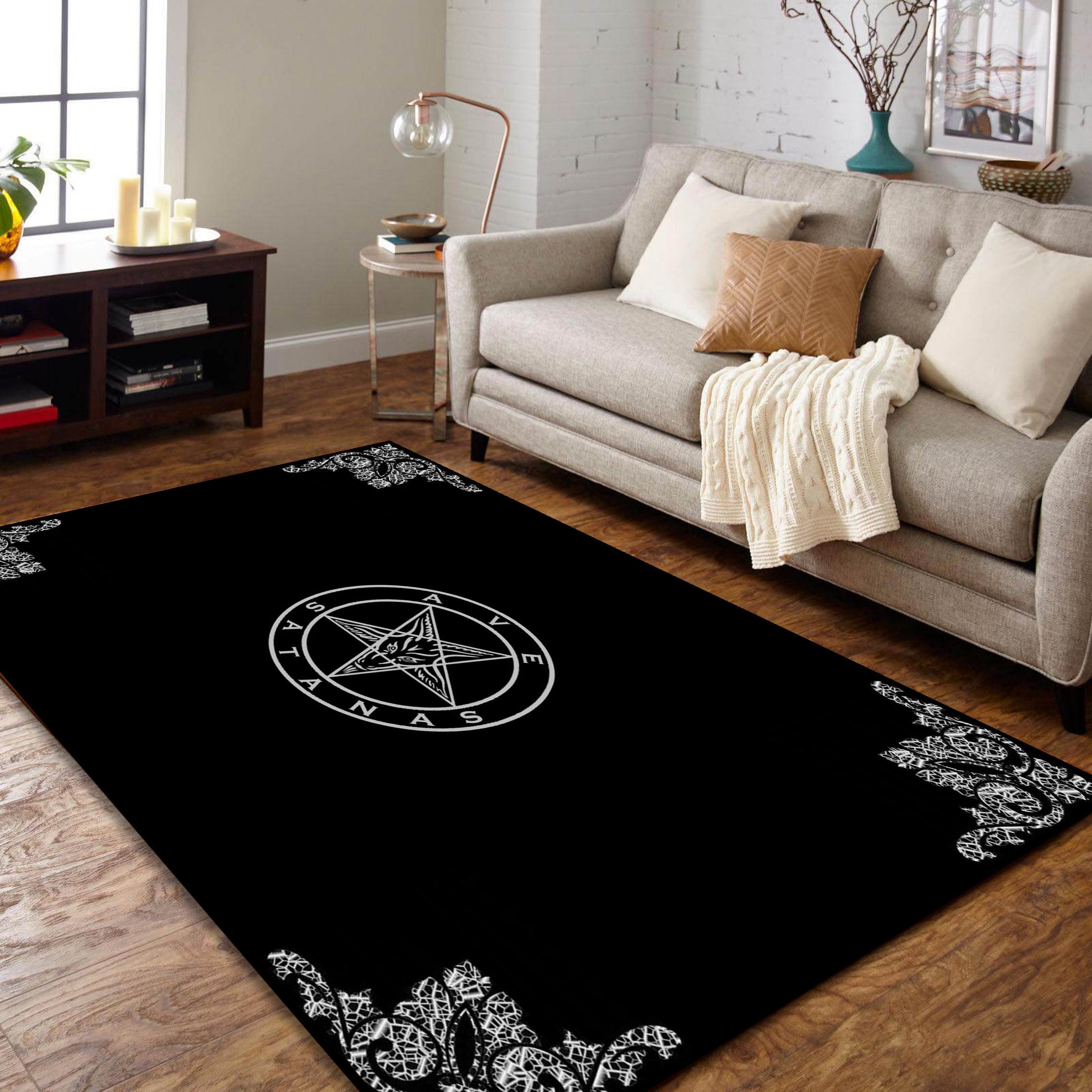  Satanist Design Rug,Satan Rug,Horror Rug,Gothic Decor,Devil Rug, Satanic Rug,Living Room Rug, Area Rug, lk118.7 (63”x82”)=160x210cm : Home &  Kitchen