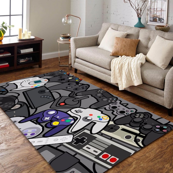 Game Decor Rug, Gaming Decor,Game Controller Rug, Home Decor,Personalized Gift, Area Rug,Cool Floor Rug,Gamer Rug,Game Room Rug