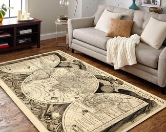 Alfombra moderna, alfombra de mapa del viejo mundo, alfombra de mapa vintage, alfombra de mapa del mundo vintage, alfombras personalizadas, mapa del viejo mundo, alfombra clásica, alfombra de mapa antiguo