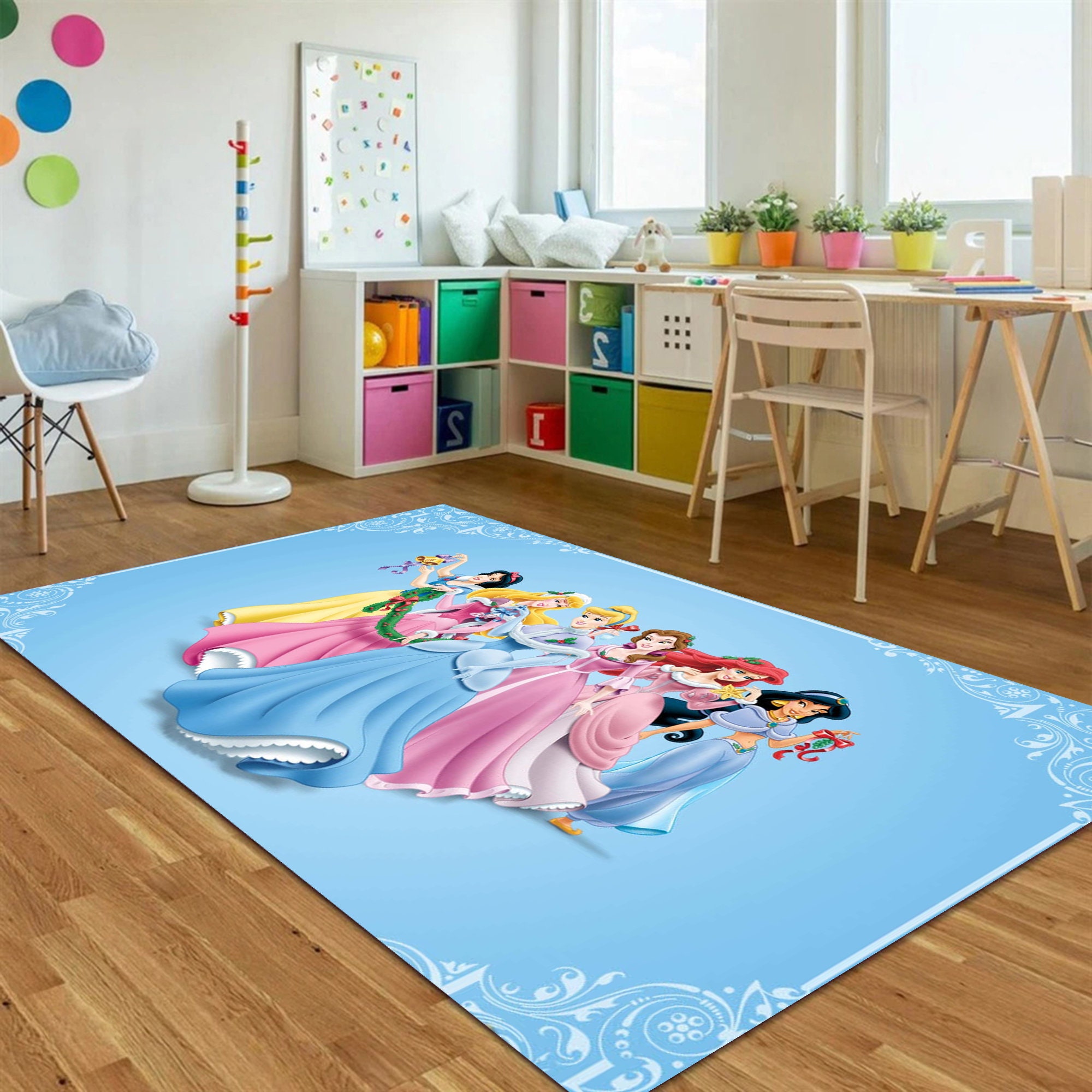 Discover Princess Rug, Kids Room Rug, Rapunzel Rug, Snow Blue, Ariel Rug, Fa Mulan Rug, Girl Room Rug, Cute Rug, Nursery Rug, Kids Room Decor