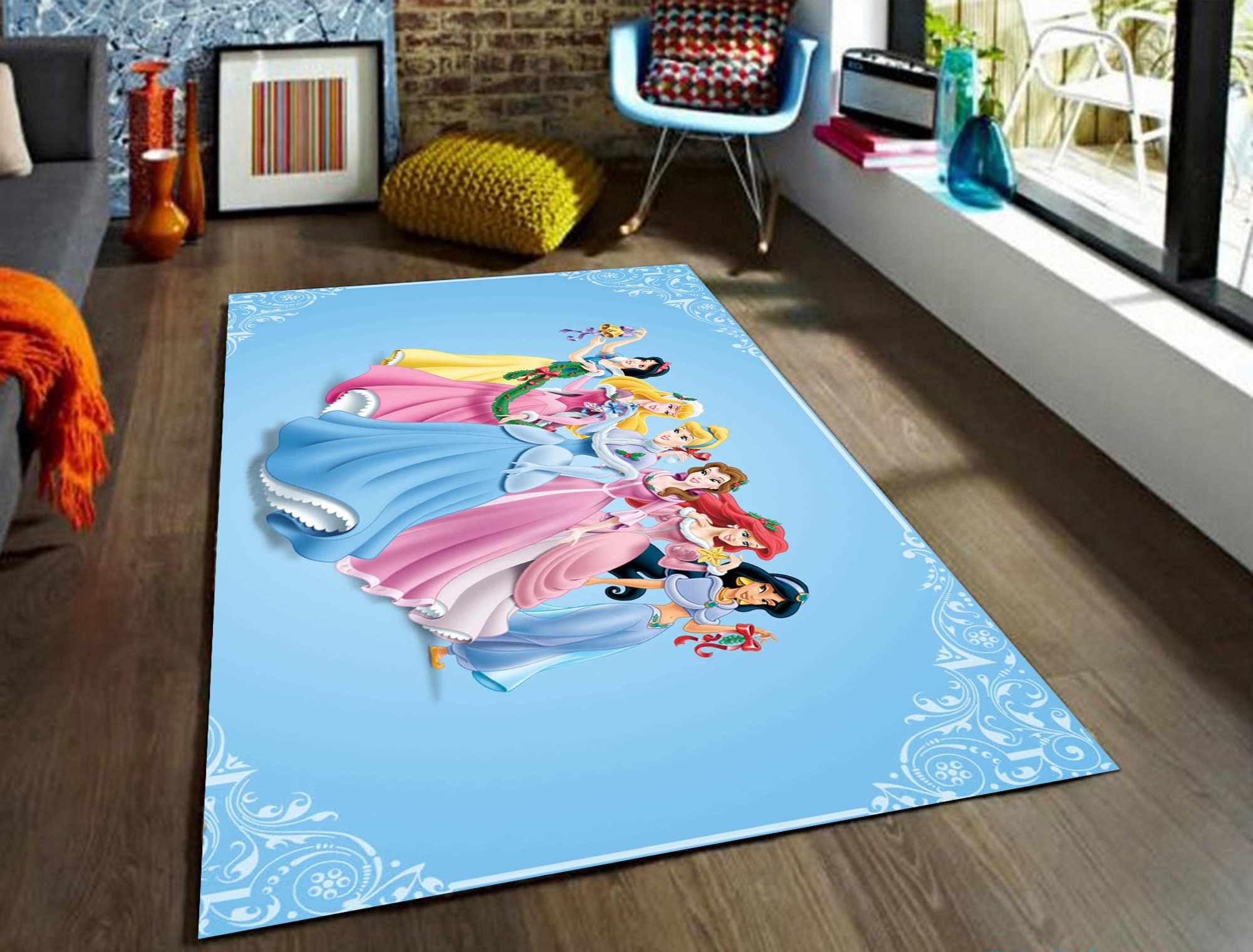 Discover Princess Rug, Kids Room Rug, Rapunzel Rug, Snow Blue, Ariel Rug, Fa Mulan Rug, Girl Room Rug, Cute Rug, Nursery Rug, Kids Room Decor