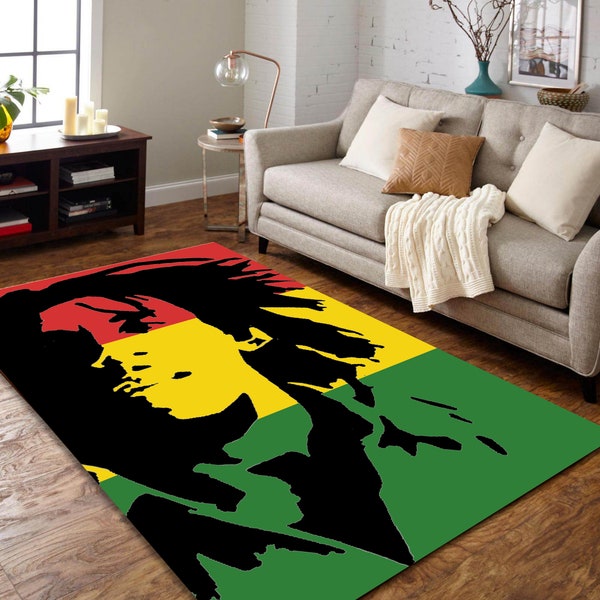 Bob Marley Pattern Rug,Bob Marley Rug,Area Rug,Marijuana,Popular Rug,Home Decor,Soft Rug,Bob Marley Fan,Rug,Custom Rug,Washable Rug,