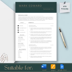 Modèle de CV ingénieur logiciel Word, pages et documents Google, CV professionnel, Modèle de CV ATS, CV informatique