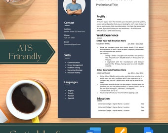 Beste CV-sjabloon Word, Pages en Google Docs, ATS-vriendelijke CV-sjabloon, professionele CV-sjabloon met foto, CV-sjabloon