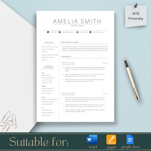 Nurse Resume Template Google Docs, Word & Pages, ATS Resume Template, New Grad Nurse Practitioner Resume, Registered Nurse Resume