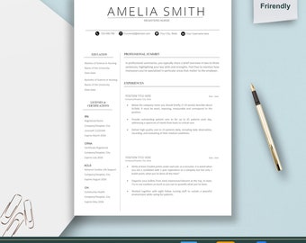 Nurse Resume Template Google Docs, Word & Pages, ATS Resume Template, New Grad Nurse Practitioner Resume, Registered Nurse Resume