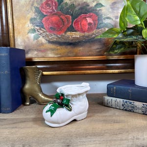 Vintage Ceramic Santa Boot Planter