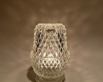 Indiana Glass Diamond Point Clear Glass Fairy Lamp