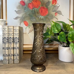 Etched Brass Vase