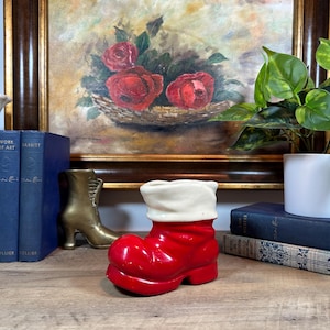 Vintage Ceramic Santa Boot Planter