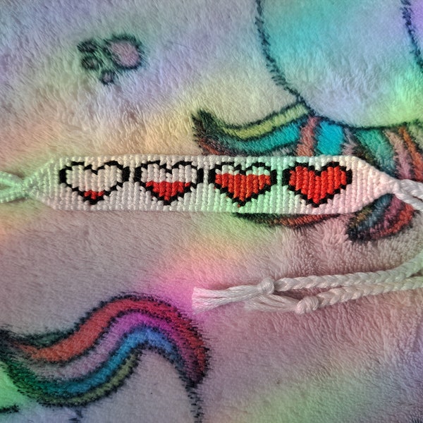 bracelet coeur pixelisé fait main