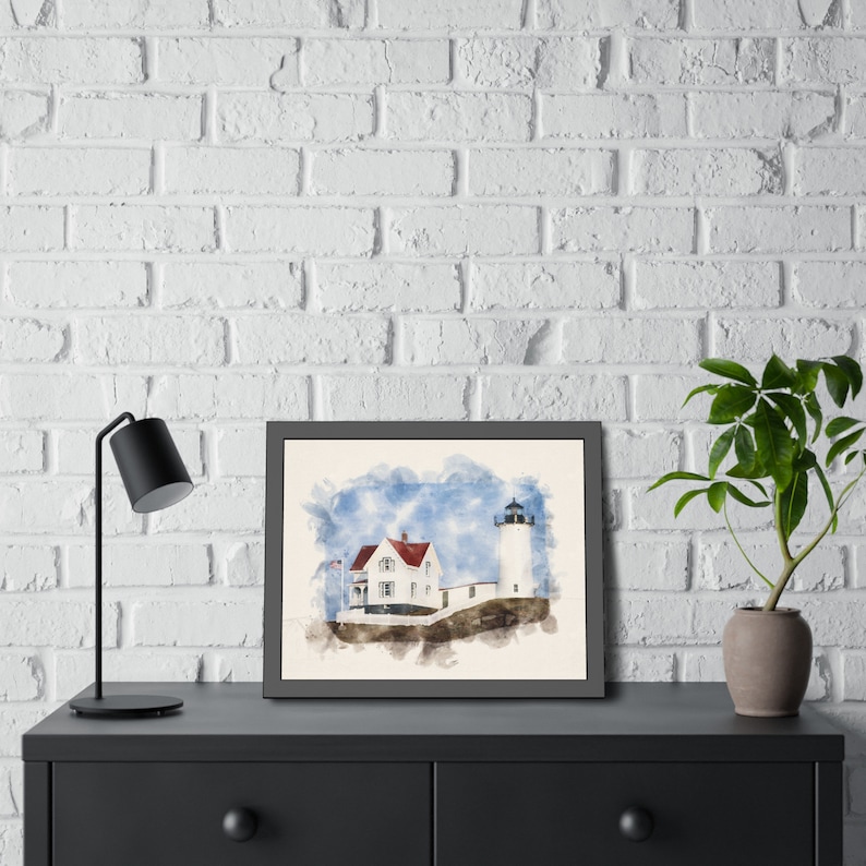 Cape Neddick Nubble Lighthouse | Framed Print | New England Lighthouses ...