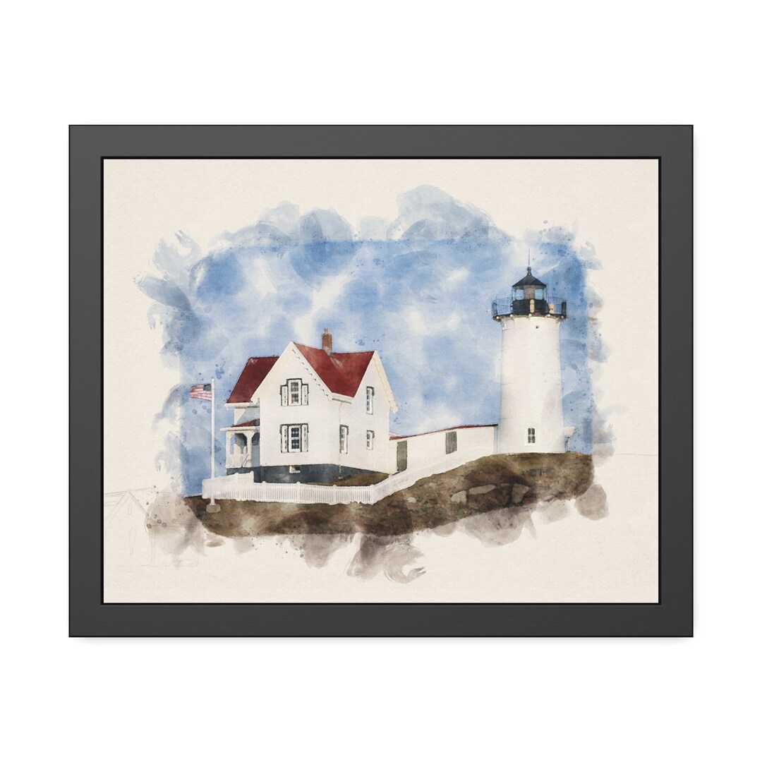 Cape Neddick Nubble Lighthouse | Framed Print | New England Lighthouses ...