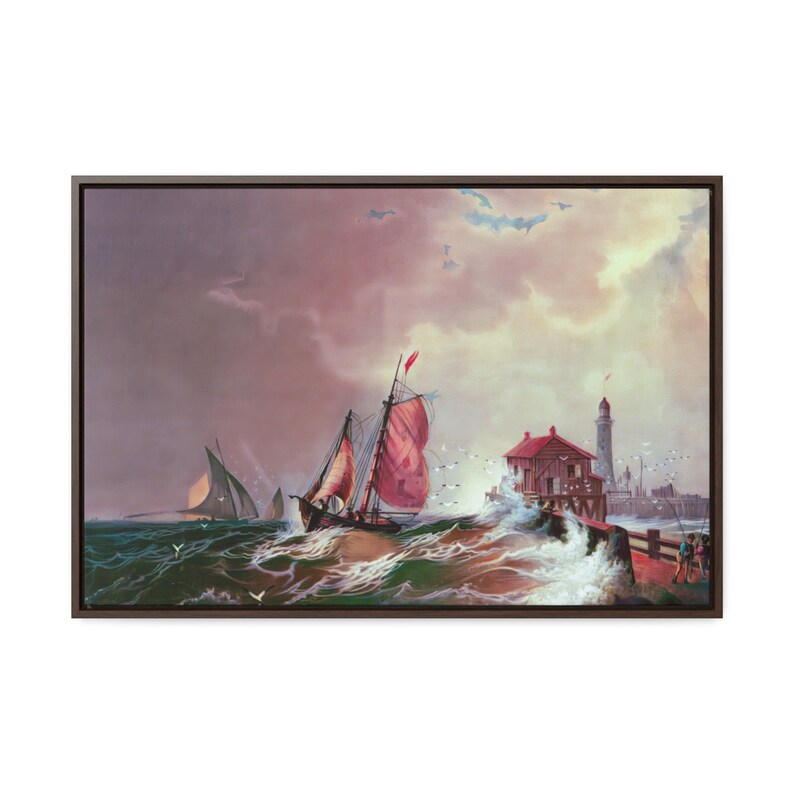 Lighthouse Wall Art Near the Lighthouse 1878 Gallery Canvas Wrap Oil