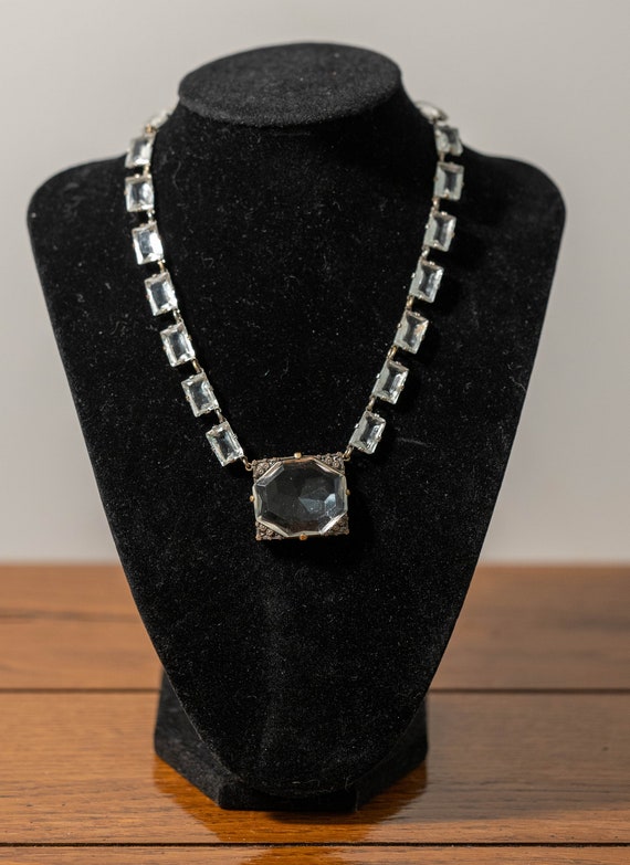 Art Deco c1920s 1930s Czech Clear Glass necklace, 