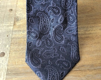 Vintage Tino Cosma Men Tie, 100% Silk Tie, Soie Tie, Vintage Men Tie 90s, Made in Italy, Purple Dark Grey Necktie, Italian Made Neck Tie