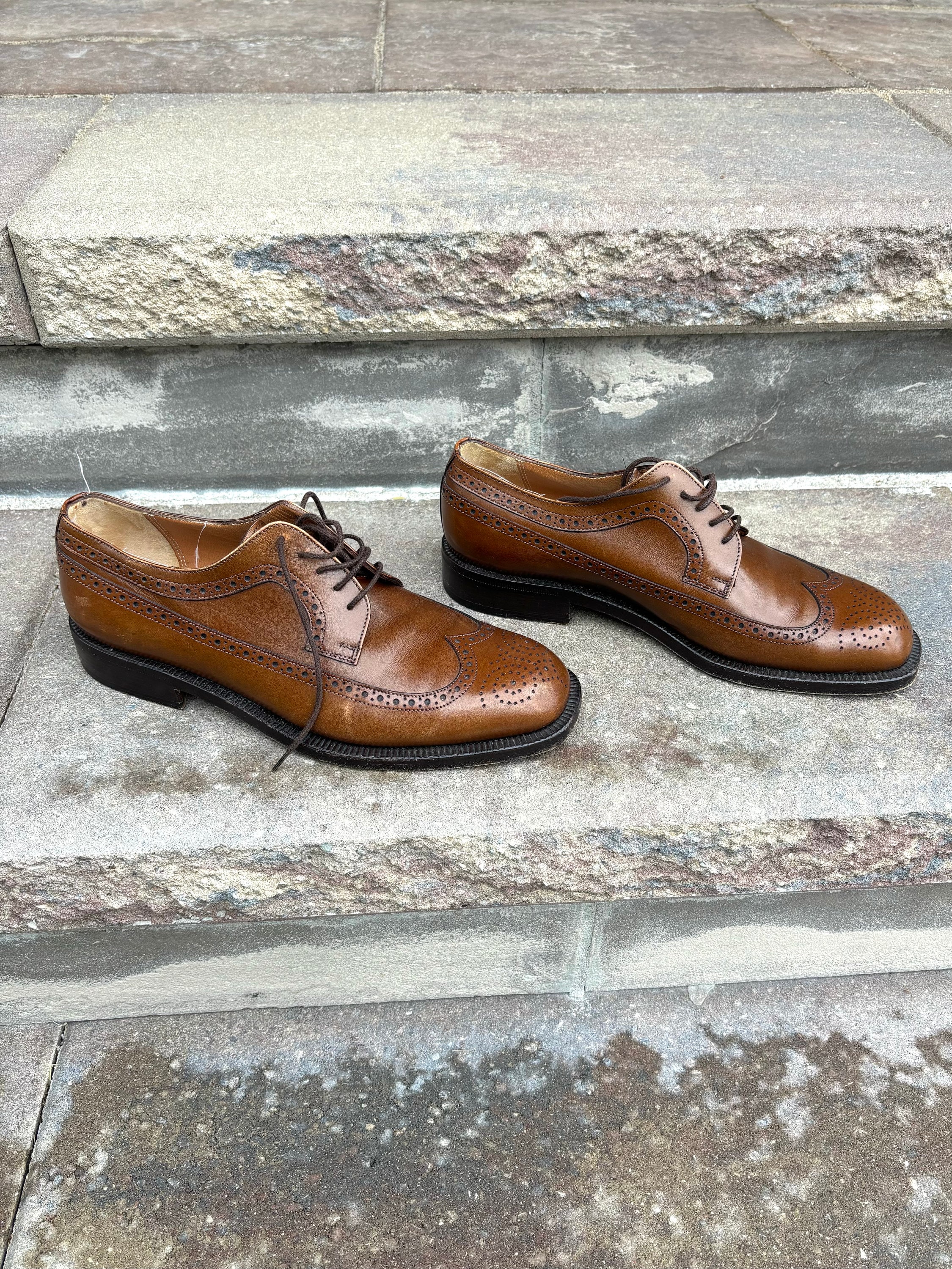Vintage Salvatore Ferragamo Men Shoes 90s, Brown Shoes Size 