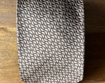 Vintage DKNY Tie, All Silk Tie, 100% Silk Tie, Donna Karen New York Necktie, Bronze Brown Beige Wavy Pattern Men Tie, Made in USA Neck Tie,
