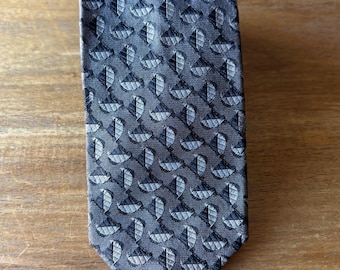 Vintage Giorgio Armani Classic Tie, Dark Grey Black Tie, Vintage GA Men's Tie 90s, 100% Silk, Made in Italy, Italian Necktie, Unique Pattern