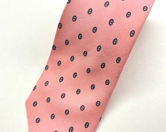 Vintage Gianmaria Ferrara Silk Tie 90s, 100% Silk, Pink, Dot Pattern Neck Tie, Made in Italy, Italian Made Necktie, Pink Tie, Men Neckties