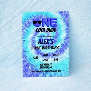Boy First Birthday Invitation Design One Cool Dude Digital Download