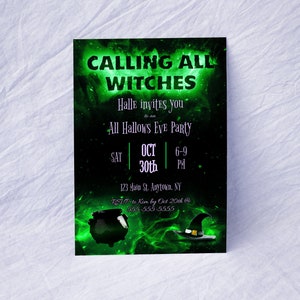 Witchy Halloween or Samhain Digital Download Design for Invitation
