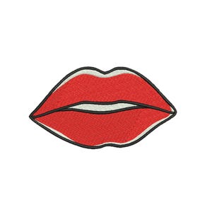 Lips mini embroidery design 7- SIZES - filled lips embroidery design, kiss mini embroidery design, kissy lips design, MSembdesign