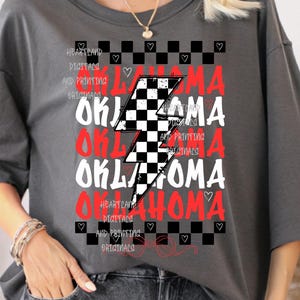 Oklahoma Stack OU Sooners Inspired Football PNG only RED white Check