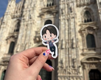 Pegatina troquelada de vinilo de Yuma Kagiyama (Turandot) dibujada a mano: calidad prémium, diseño único