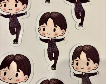 Pegatina de vinilo troquelada dibujada a mano por Yuma Kagiyama – Calidad premium, diseño único