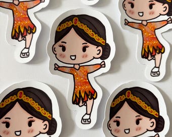 Pegatina troquelada de vinilo de Wakaba Higuchi dibujada a mano: calidad superior, diseño exclusivo