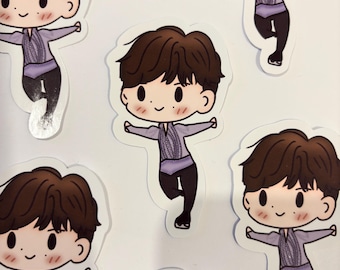 Pegatina troquelada de vinilo de Shun Sato dibujada a mano: calidad prémium, diseño único