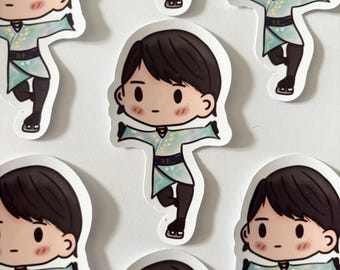 Pegatina troquelada de vinilo de Yuzuru Hanyu dibujada a mano: calidad superior, diseño exclusivo