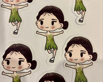 Pegatina troquelada de vinilo de Isabeau Levito dibujada a mano: calidad prémium, diseño único