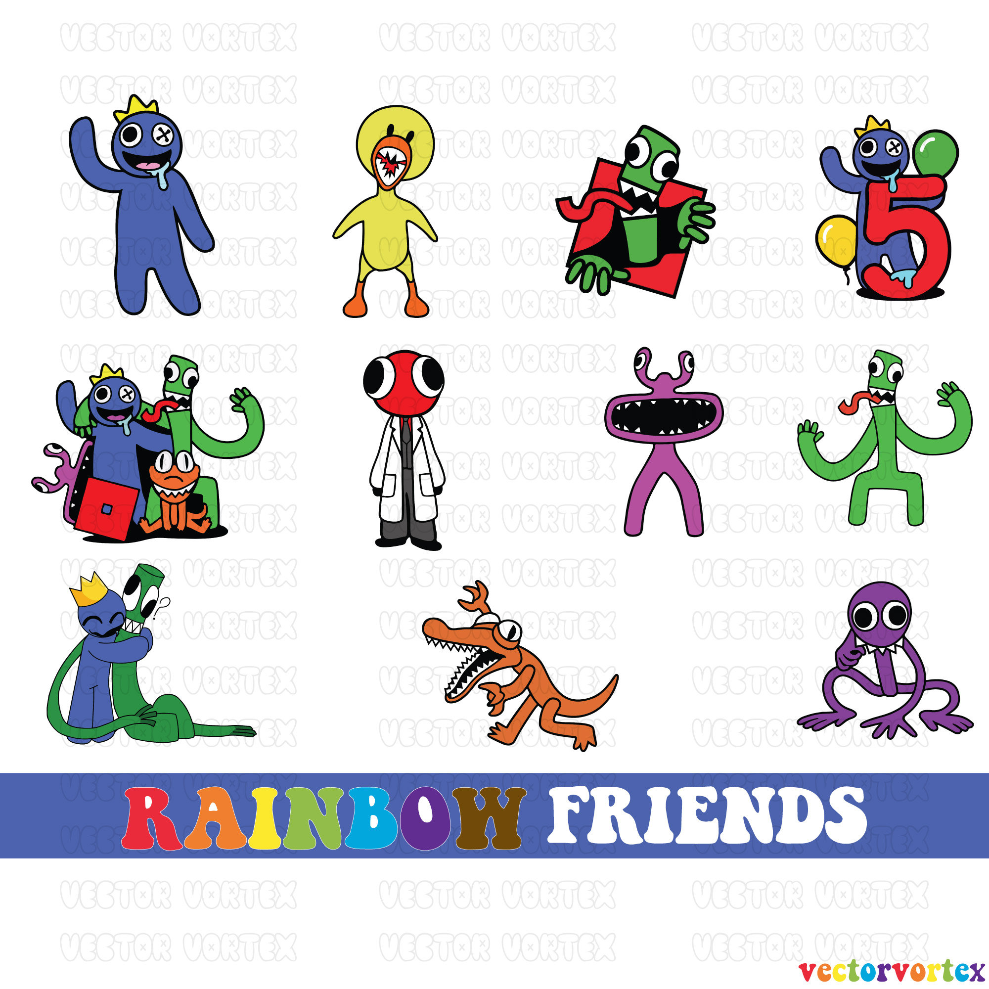 120+ Rainbow friends SVG, Rainbow friends PNG, Sublimation, Transfer