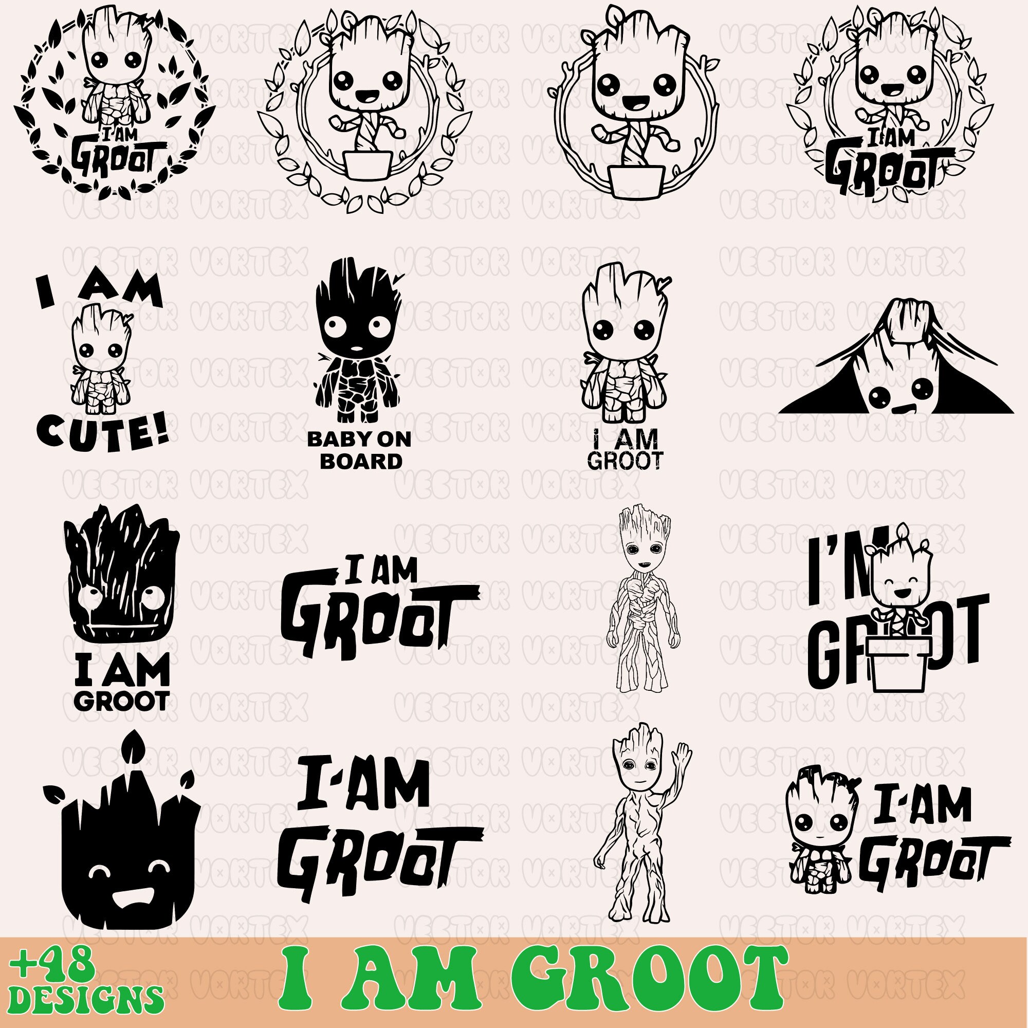 Groot Svg Bundle Baby Groot Svg for Cricut Groot Png I Am Etsy Canada