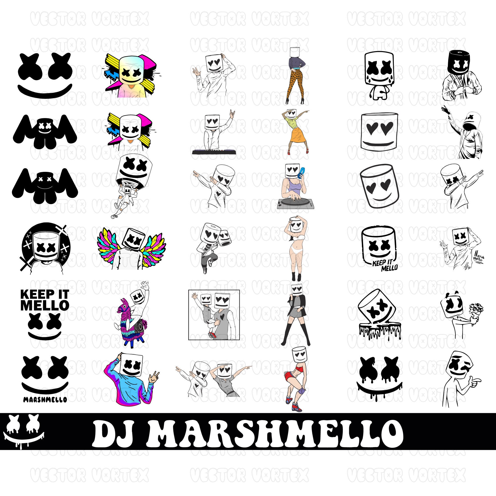 Marshmallow Svg Bundle Marshmello Svg Files for Cricut Etsy